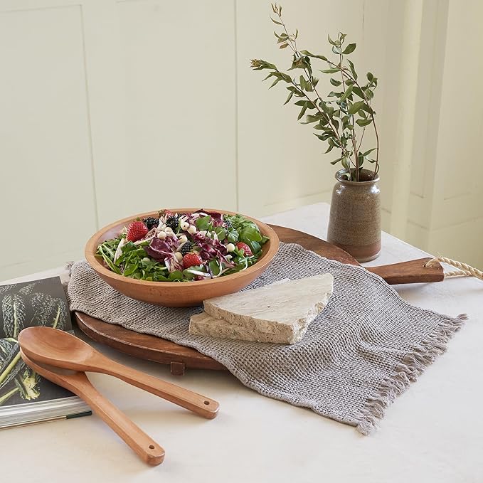 Wooden Salad Bowl Set With Serving Utensils factory